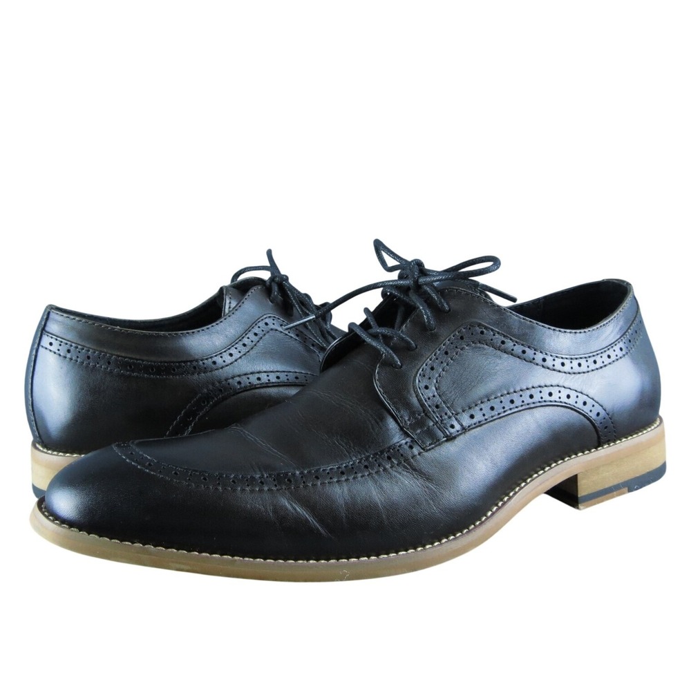 Stacy Adams Men's Memory Foam Brogue Derby Oxfords Black Leather Size 10.5M 2025